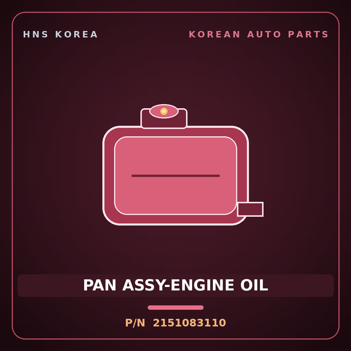 Genuine Mobis PAN ASSY-ENGINE OIL 2151083110 for Aero City 1995 HNS Parts Korea
