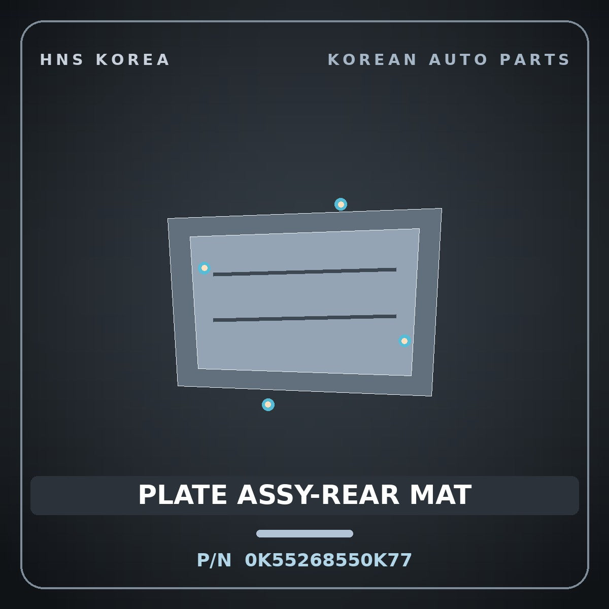 Genuine Mobis PLATE ASSY-REAR MAT 0K55268550K77 for Carnival 1998 HNS Parts Korea