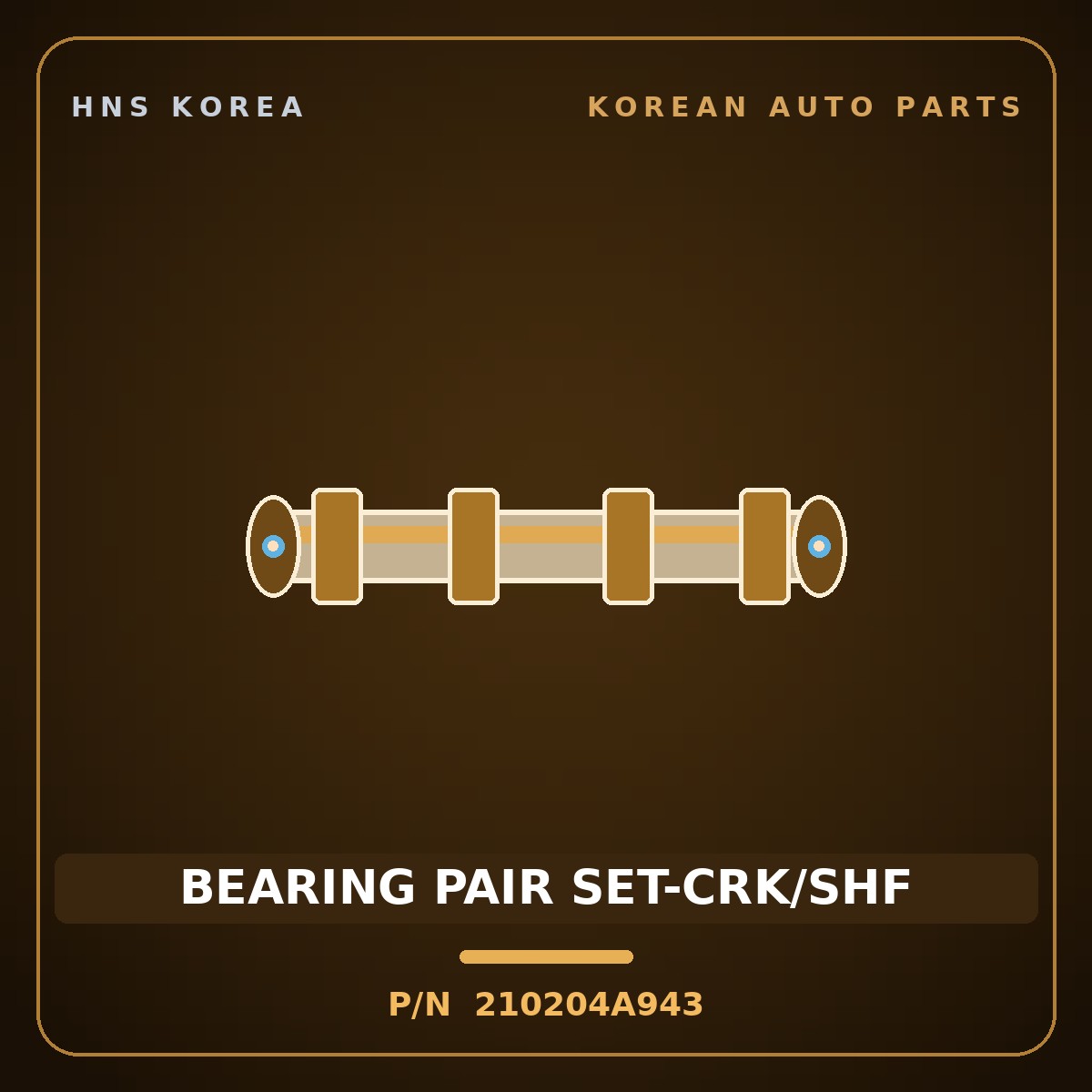 Genuine Mobis BEARING PAIR SET-CRK/SHF 210204A943 for Bongo 2004 HNS Parts Korea