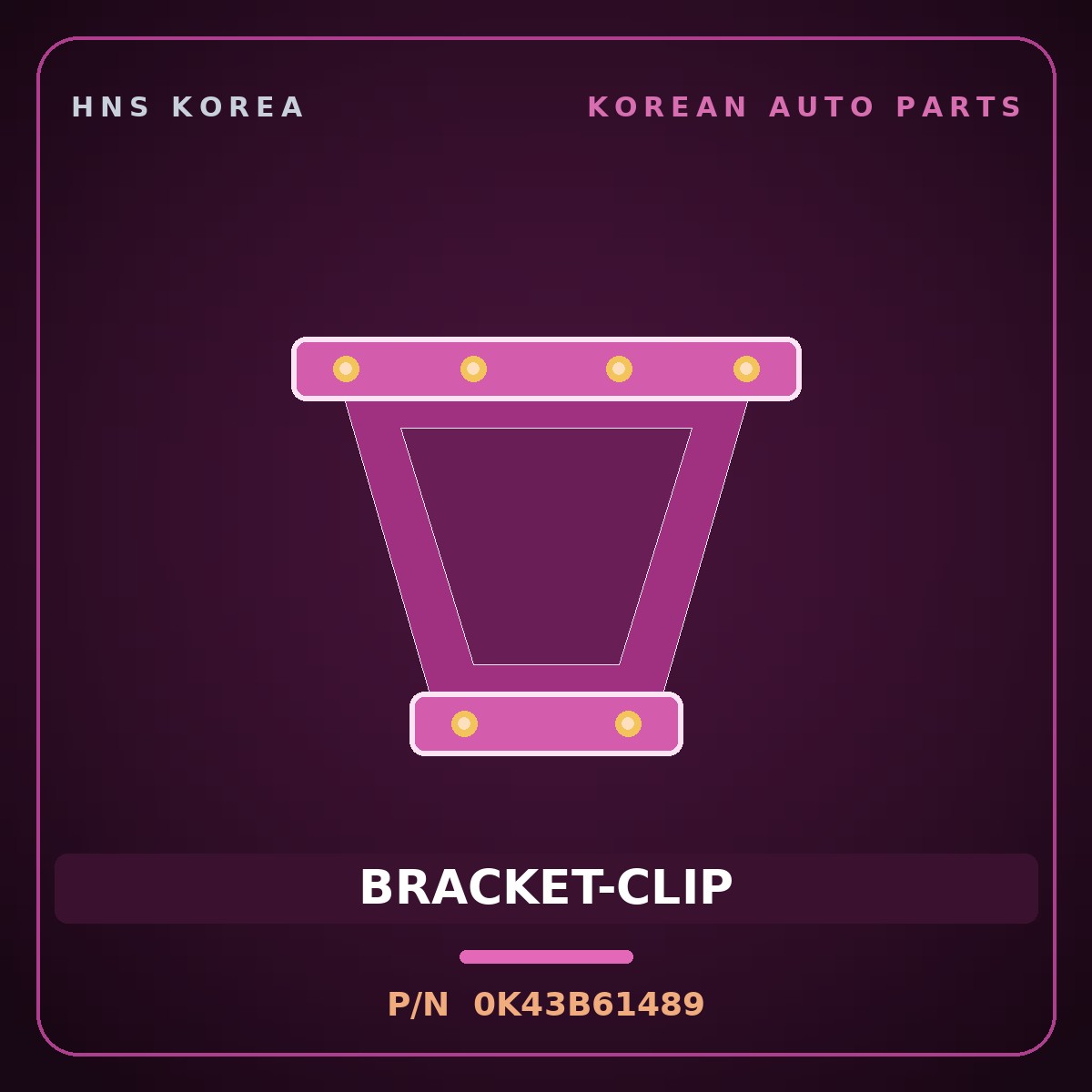 Genuine Mobis BRACKET-CLIP 0K43B61489 for Bongo 1997 HNS Parts Korea