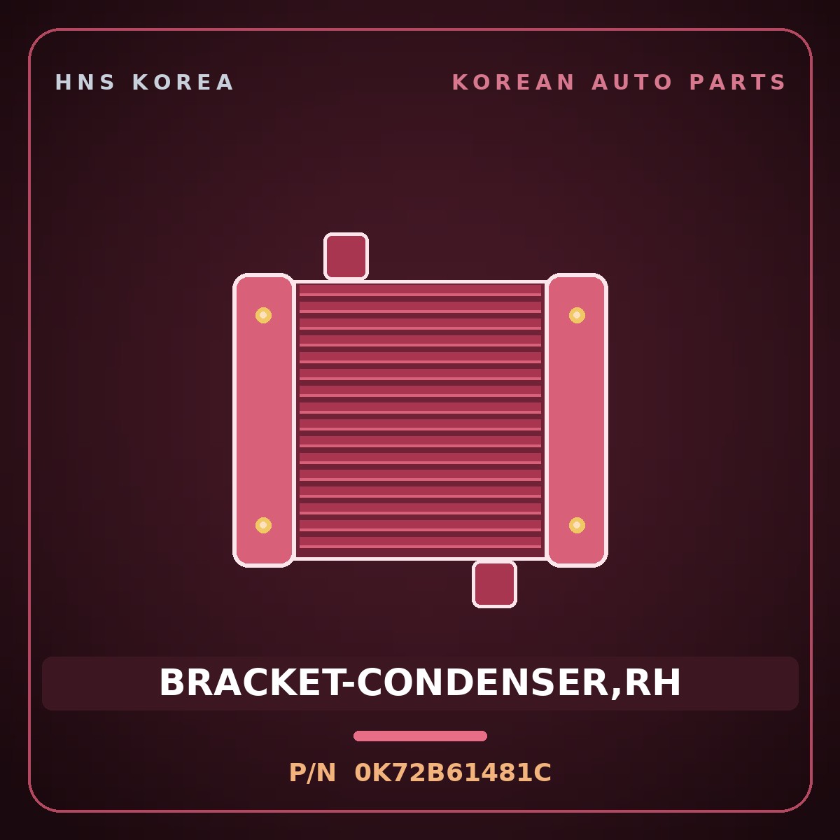 Genuine Mobis BRACKET-CONDENSER,RH 0K72B61481C for Bongo 1996 HNS Parts Korea