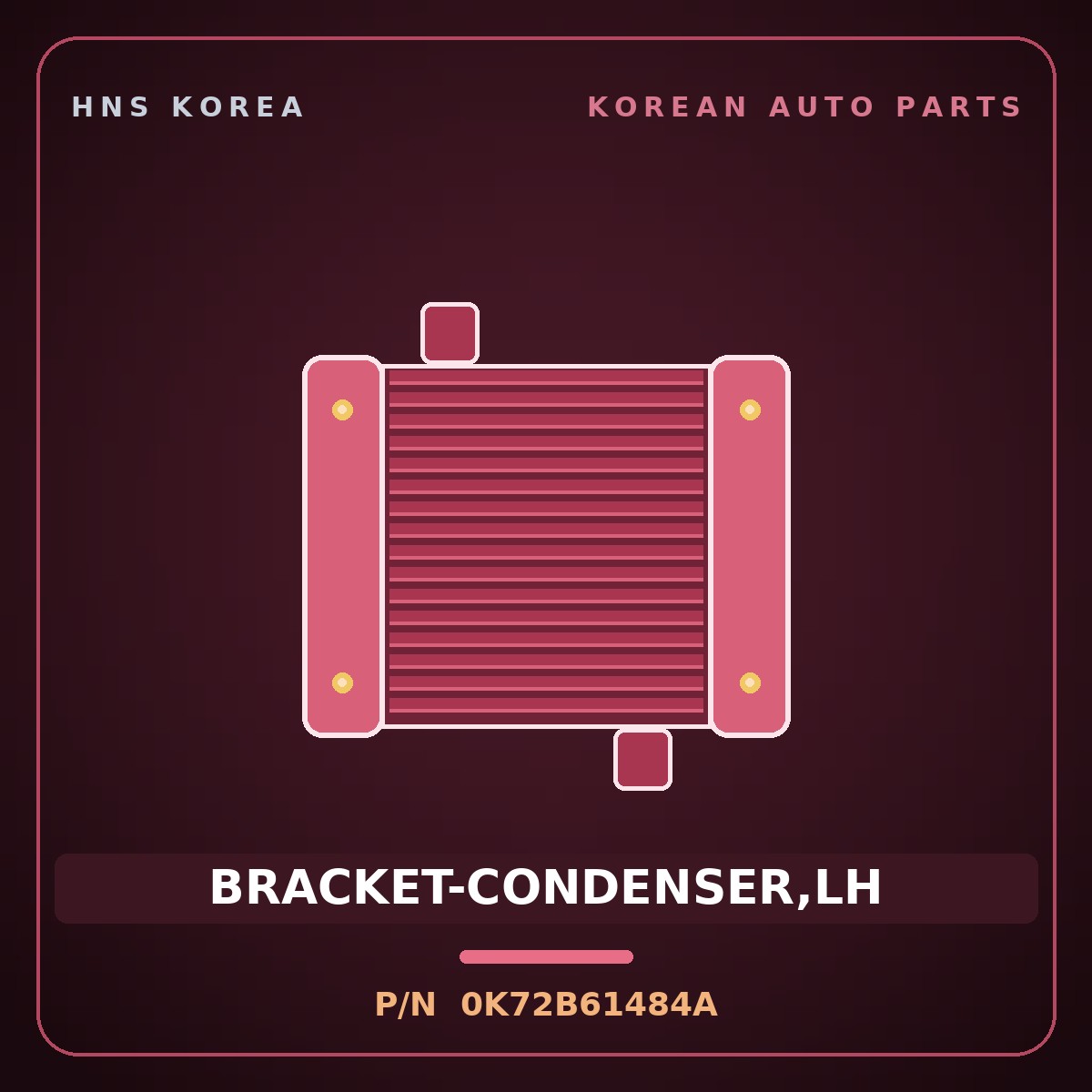 Genuine Mobis BRACKET-CONDENSER,LH 0K72B61484A for Bongo 1996 HNS Parts Korea