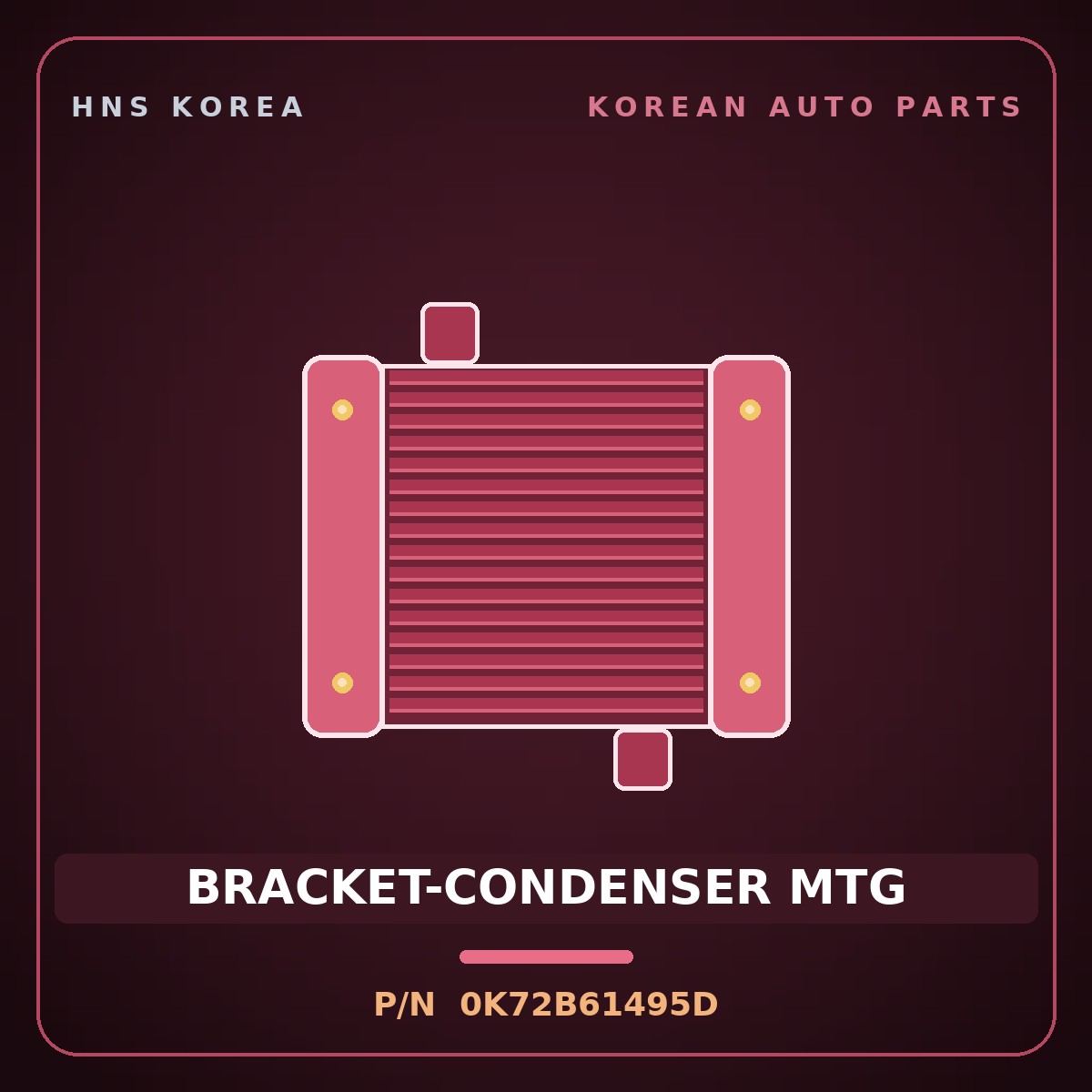 Genuine Mobis BRACKET-CONDENSER MTG 0K72B61495D for Bongo 1996 HNS Parts Korea