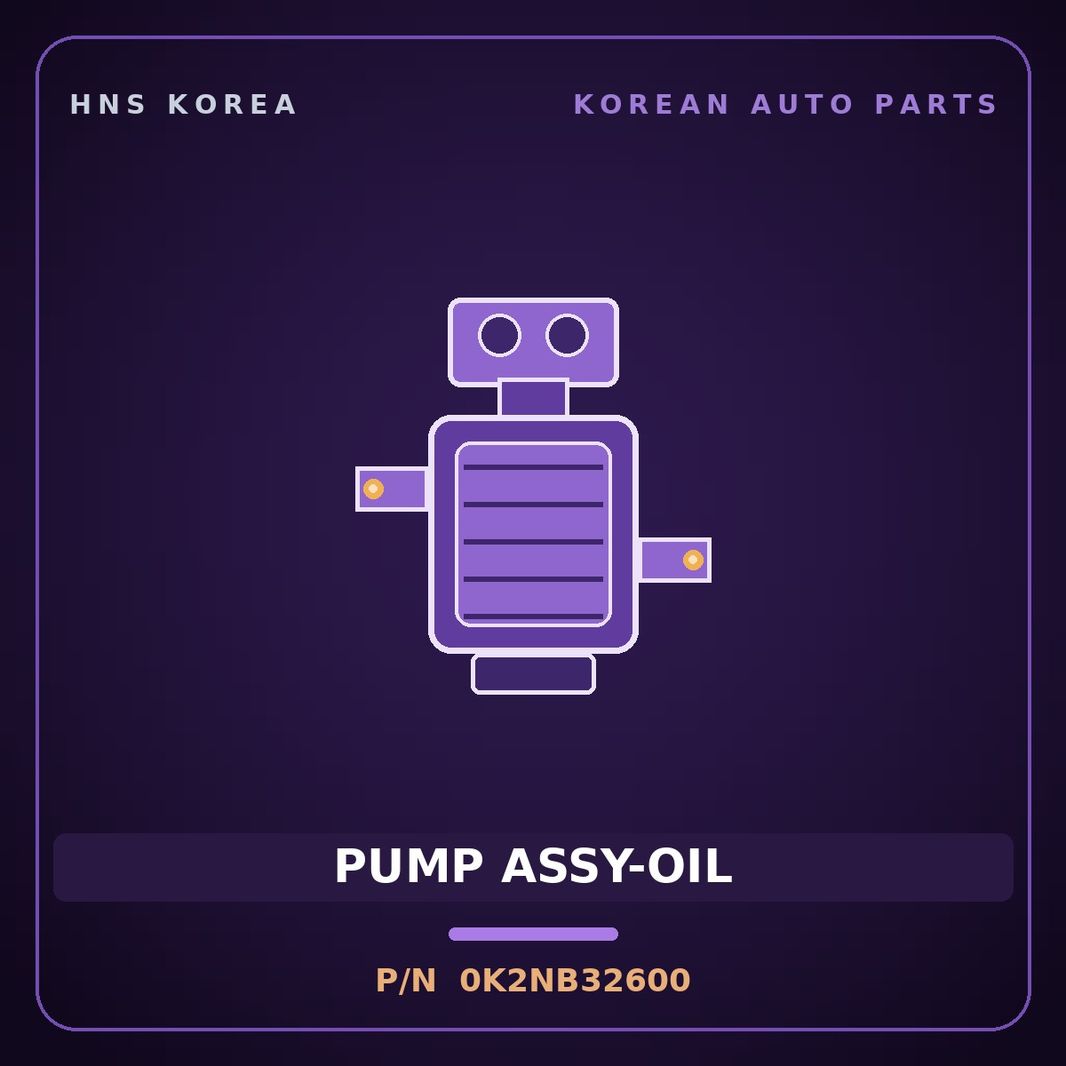 Genuine Mobis PUMP ASSY-OIL 0K2NB32600 for Cerato 1998 HNS Parts Korea