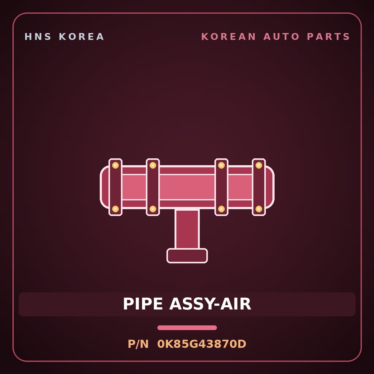 Genuine Mobis PIPE ASSY-AIR 0K85G43870D for Rhino 1995 HNS Parts Korea