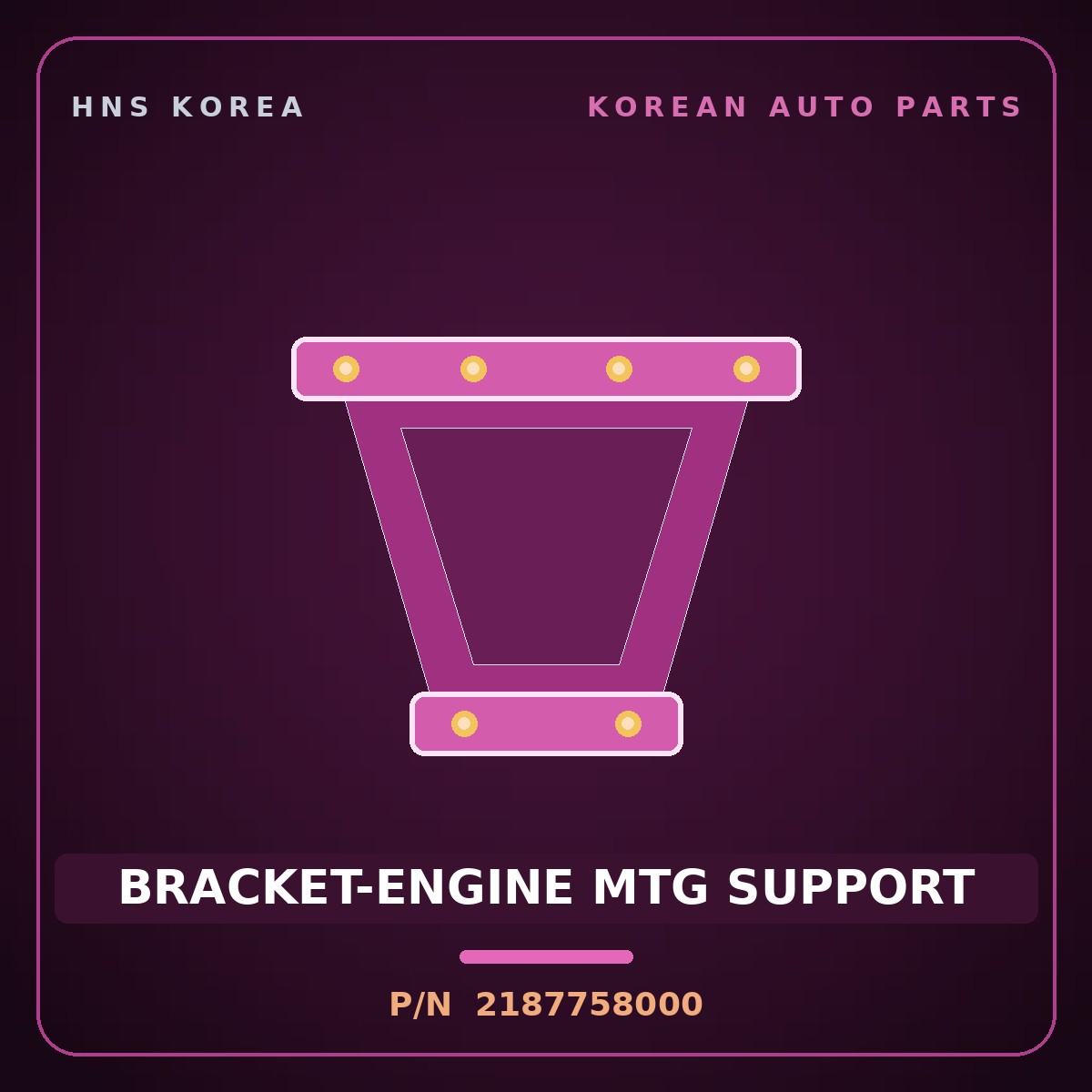 Genuine Mobis BRACKET-ENGINE MTG SUPPORT 2187758000 for Aero City 2008 HNS Parts Korea