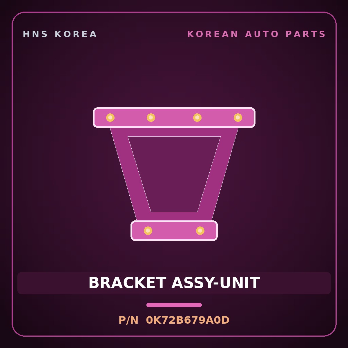 Genuine Mobis BRACKET ASSY-UNIT 0K72B679A0D for Bongo 1996 HNS Parts Korea