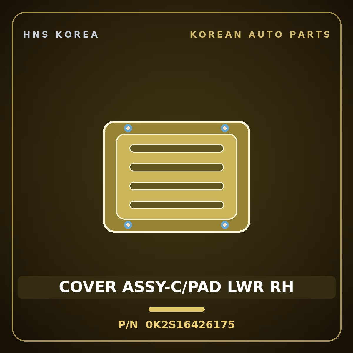 Genuine Mobis COVER ASSY-C/PAD LWR RH 0K2S16426175 for Cerato 2000 HNS Parts Korea
