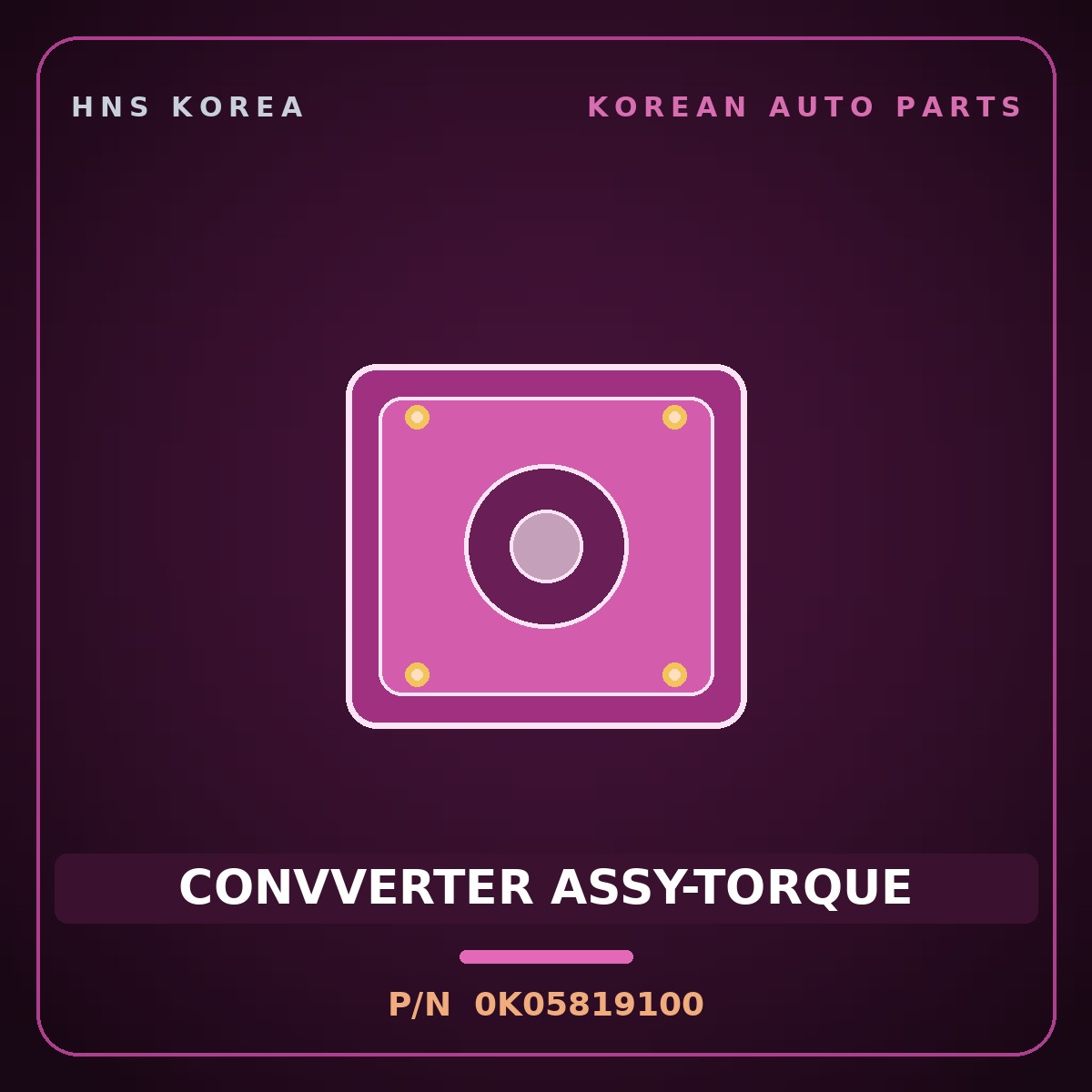 Genuine Mobis CONVVERTER ASSY-TORQUE 0K05819100 for Retona 1999 HNS Parts Korea