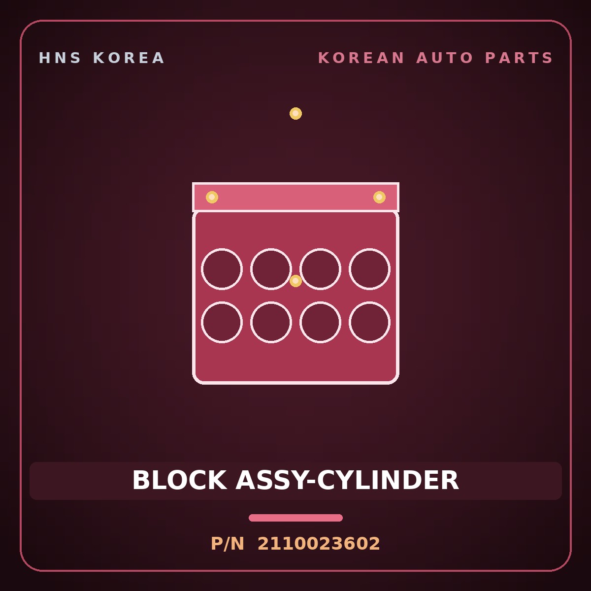 Genuine Mobis BLOCK ASSY-CYLINDER 2110023602 for Lavita 2001 HNS Parts Korea