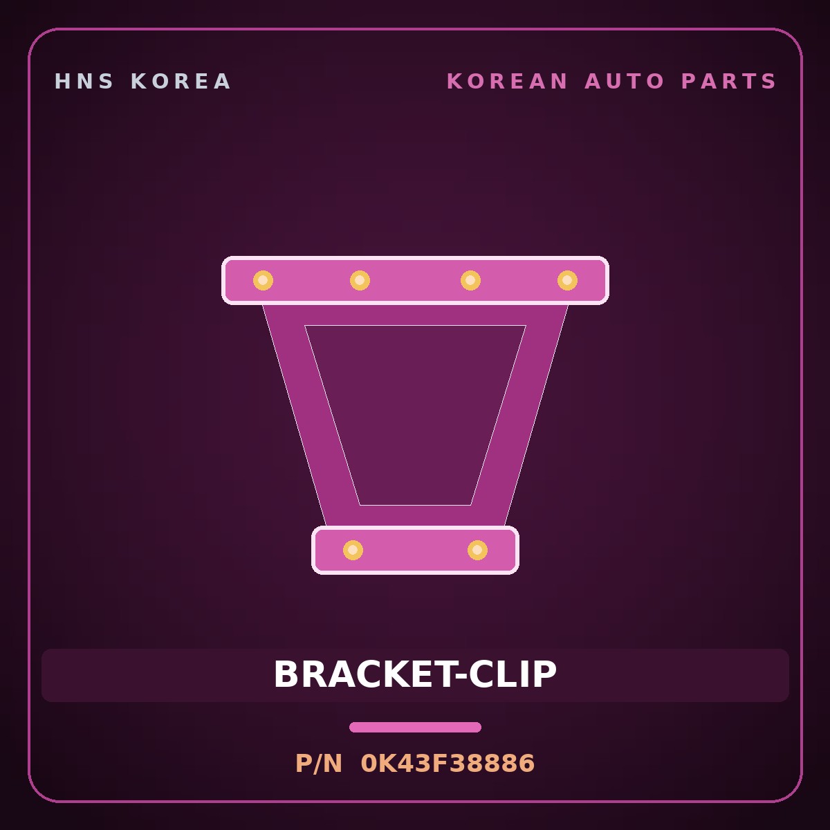 Genuine Mobis BRACKET-CLIP 0K43F38886 for Bongo 2004 HNS Parts Korea