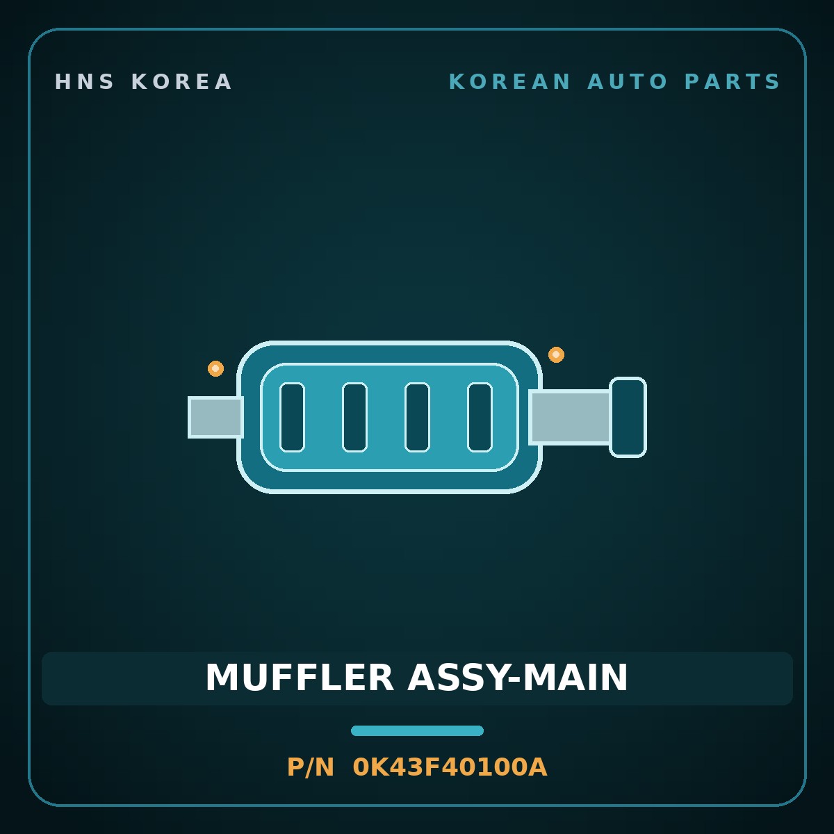 Genuine Mobis MUFFLER ASSY-MAIN 0K43F40100A for Frontier 2000 HNS Parts Korea