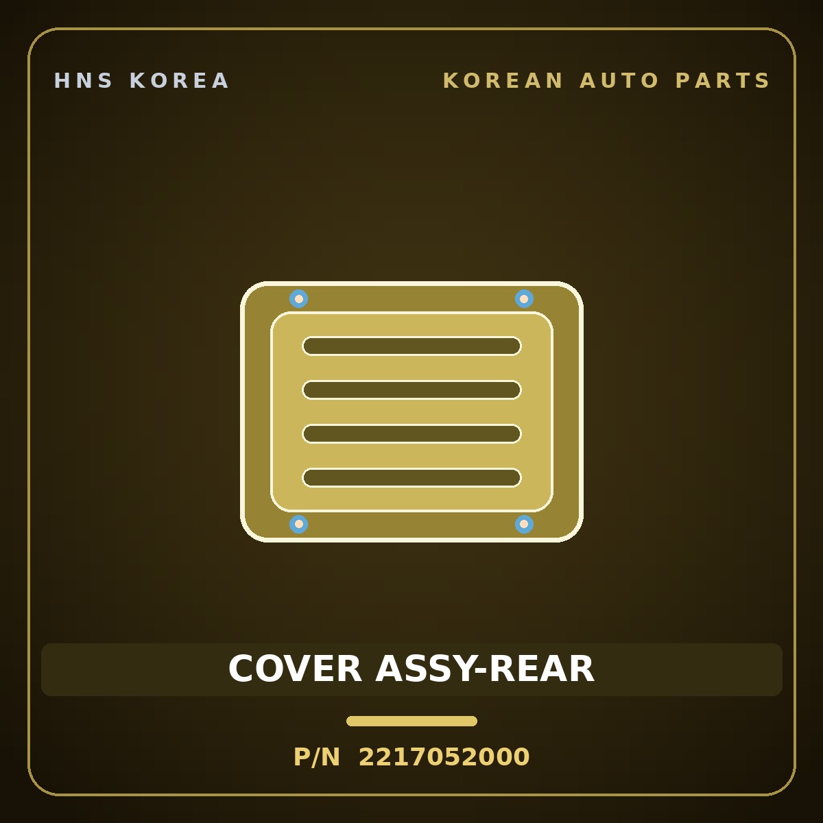 Genuine Mobis COVER ASSY-REAR 2217052000 for Aero City 2004 HNS Parts Korea