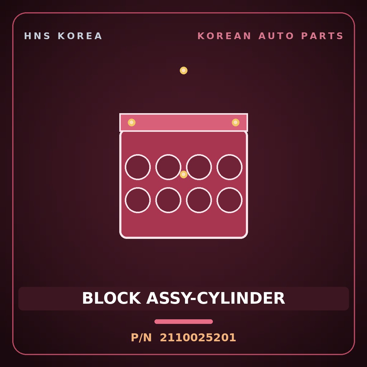 Genuine Mobis BLOCK ASSY-CYLINDER 2110025201 for Grandeur 2004 HNS Parts Korea