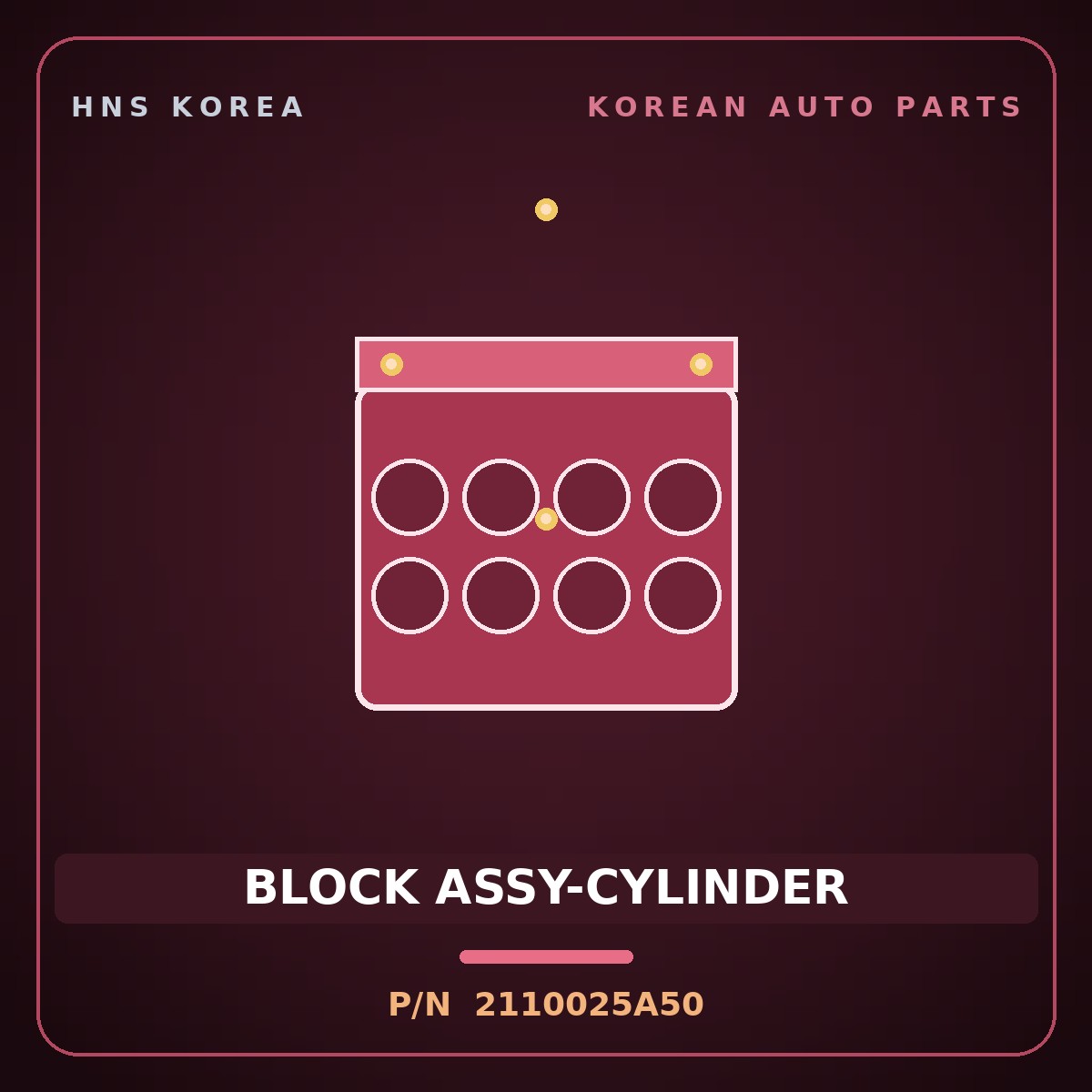 Genuine Mobis BLOCK ASSY-CYLINDER 2110025A50 for Sonata 2004 HNS Parts Korea