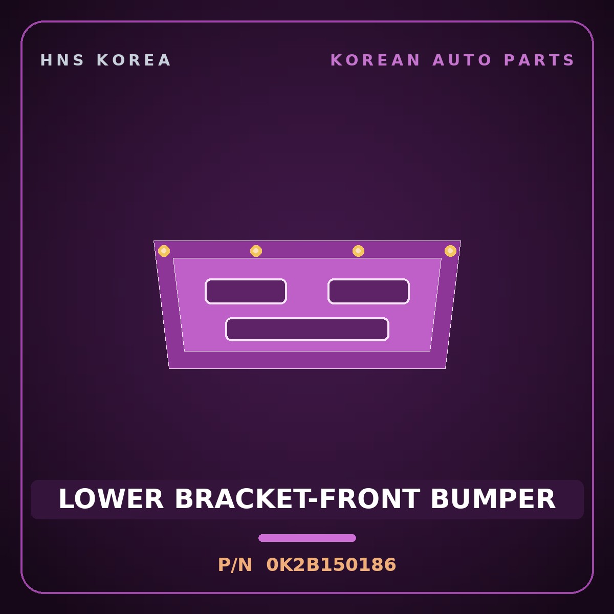 Genuine Mobis LOWER BRACKET-FRONT BUMPER 0K2B150186 for Cerato 1998 HNS Parts Korea