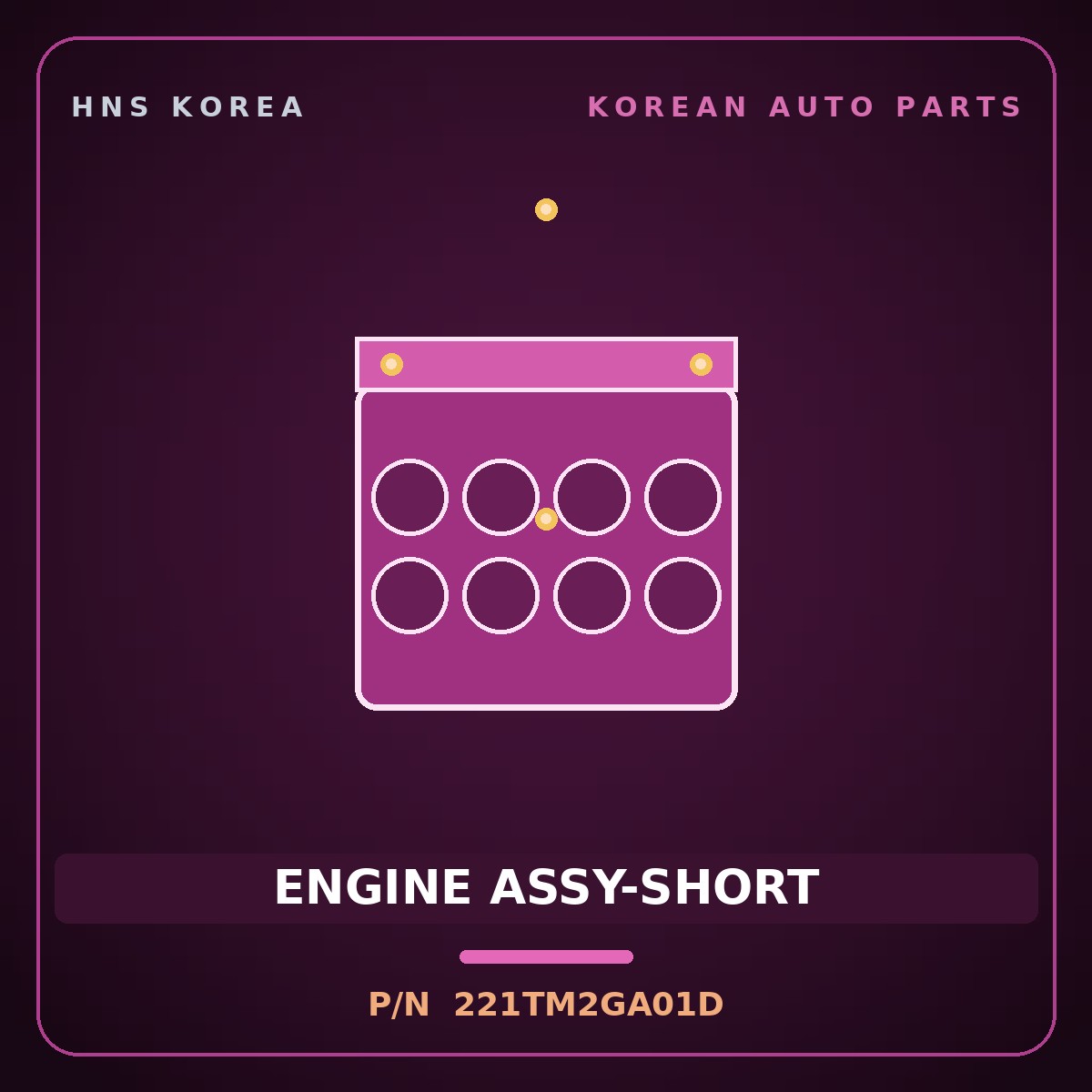 Genuine Mobis ENGINE ASSY-SHORT 221TM2GA01D for Sonata 2008 HNS Parts Korea