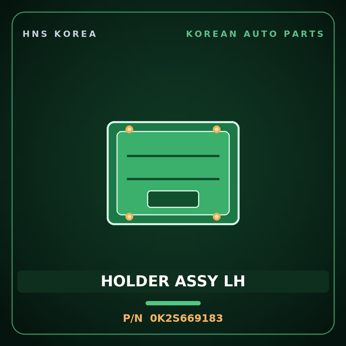 Genuine Mobis HOLDER ASSY LH 0K2S669183 for Cerato 2000 HNS Parts Korea