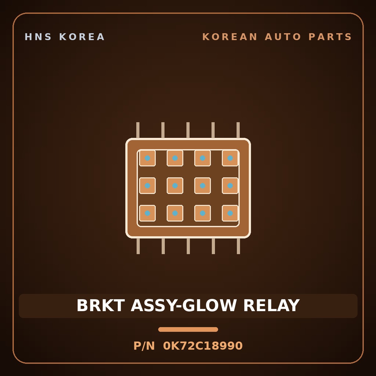 Genuine Mobis BRKT ASSY-GLOW RELAY 0K72C18990 for Bongo 1996 HNS Parts Korea