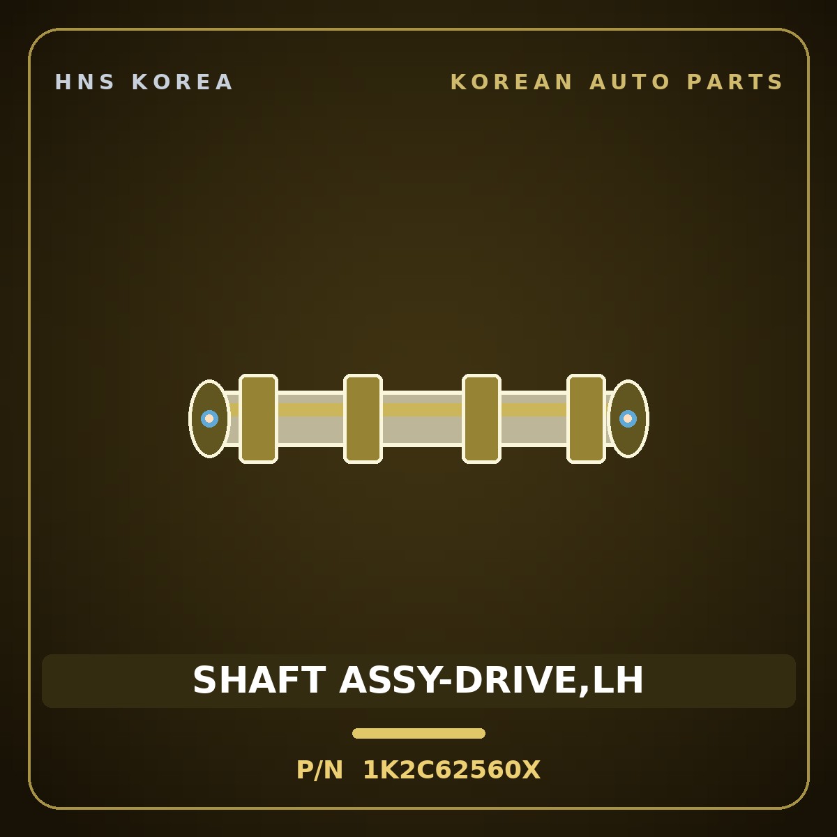 Genuine Mobis SHAFT ASSY-DRIVE,LH 1K2C62560X for Carens 1999 HNS Parts Korea