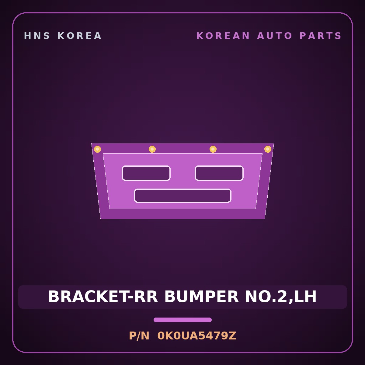 Genuine Mobis BRACKET-RR BUMPER NO.2,LH 0K0UA5479Z for Retona 1999 HNS Parts Korea