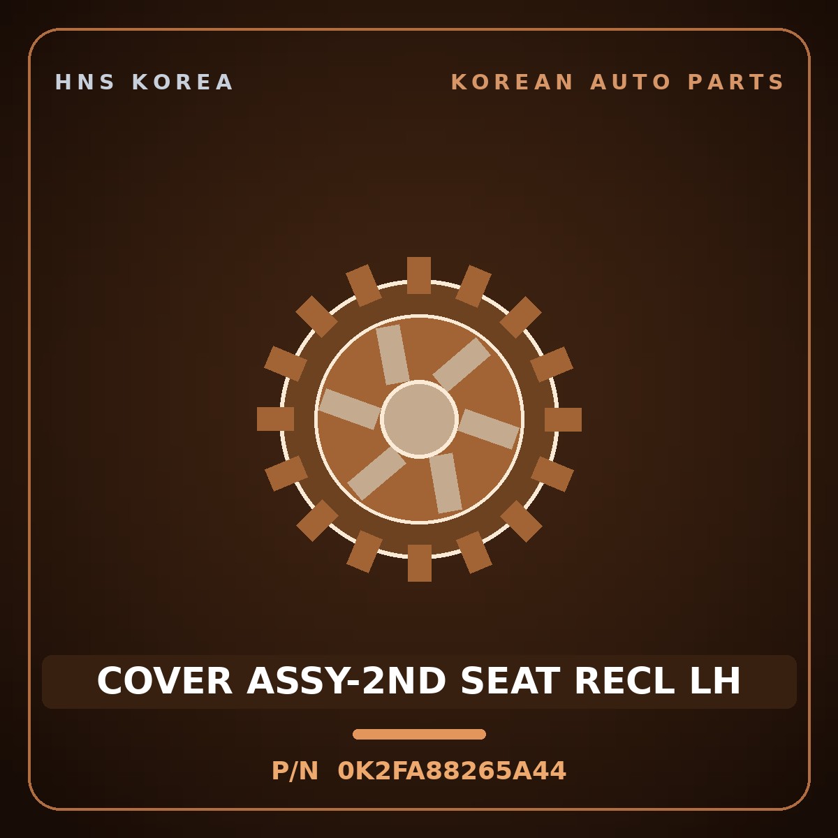 Genuine Mobis COVER ASSY-2ND SEAT RECL LH 0K2FA88265A44 for Carens 2002 HNS Parts Korea