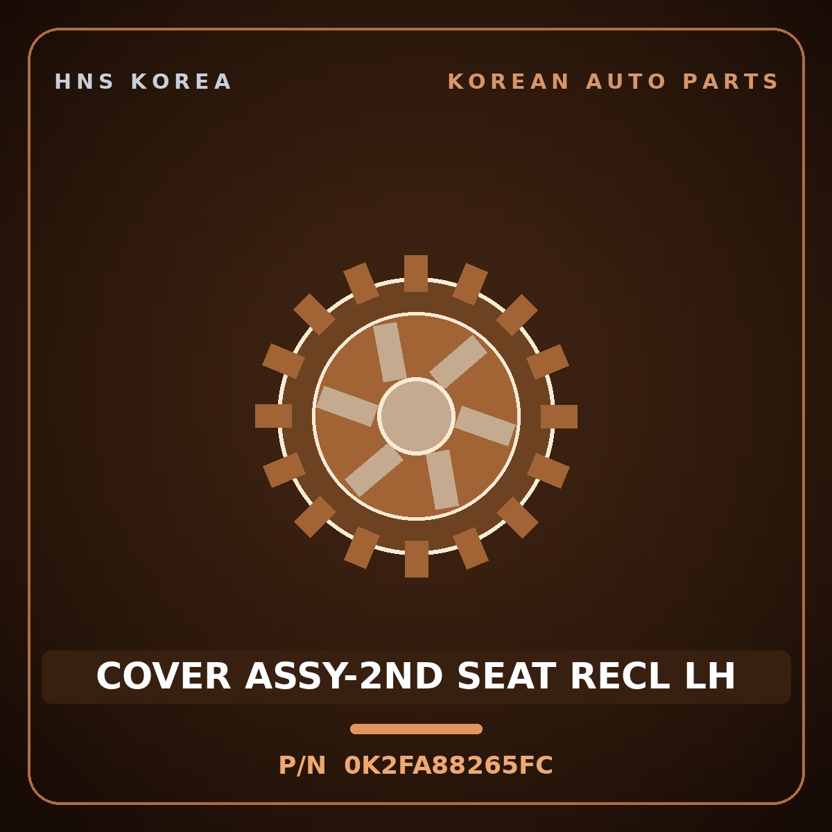 Genuine Mobis COVER ASSY-2ND SEAT RECL LH 0K2FA88265FC for Carens 2002 HNS Parts Korea
