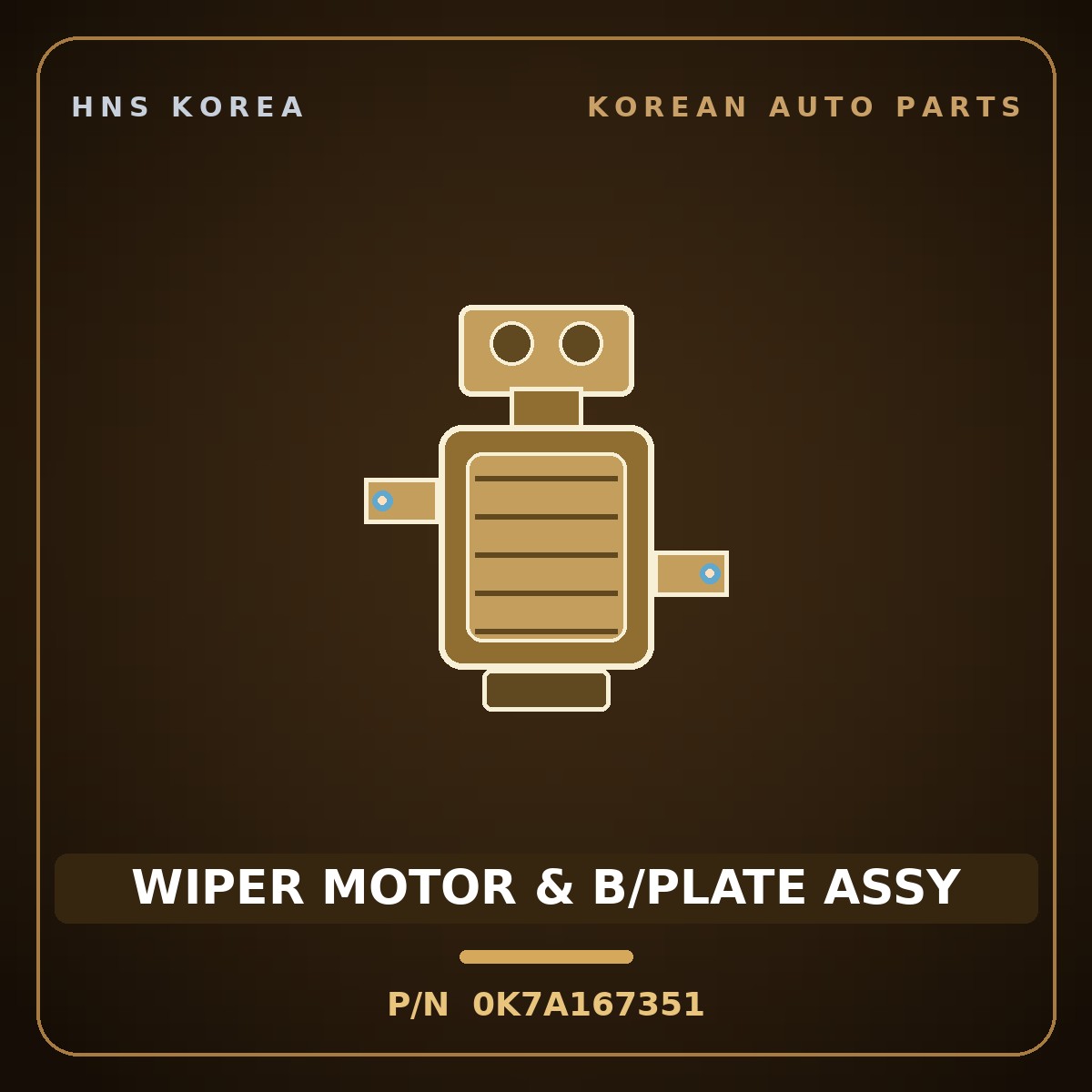 Genuine Mobis WIPER MOTOR & B/PLATE ASSY 0K7A167351 for Bongo 1996 HNS Parts Korea