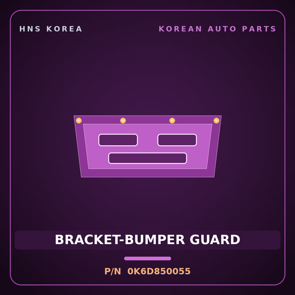 Genuine Mobis BRACKET-BUMPER GUARD 0K6D850055 for Bongo 1997 HNS Parts Korea
