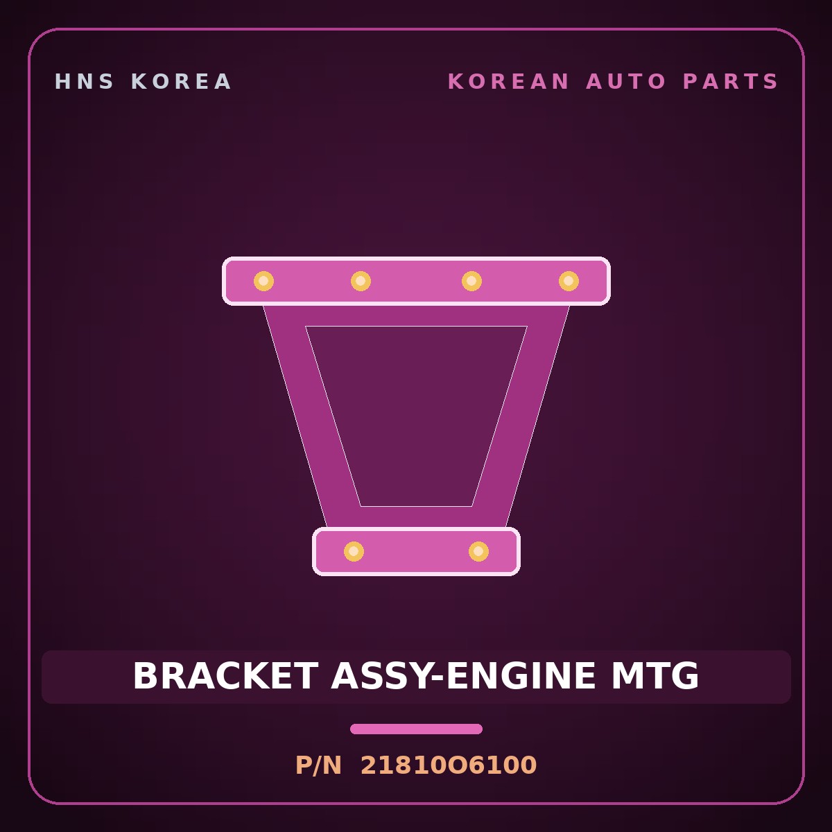 Genuine Mobis BRACKET ASSY-ENGINE MTG 21810O6100 for Casper 2022 HNS Parts Korea