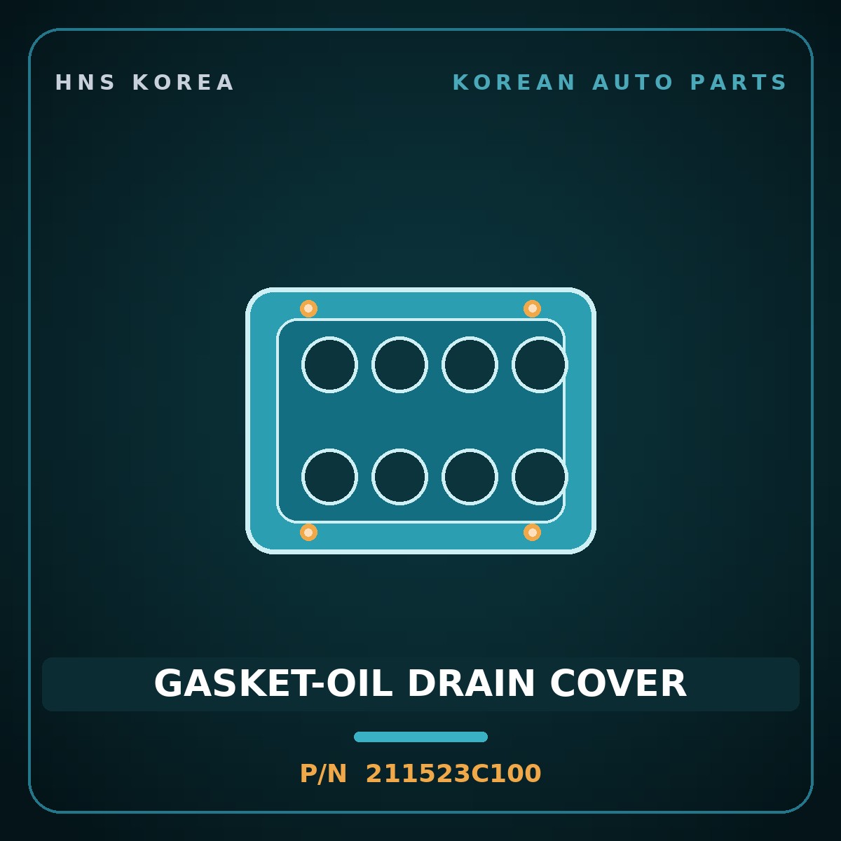 Genuine Mobis GASKET-OIL DRAIN COVER 211523C100 for Carnival 2001 HNS Parts Korea