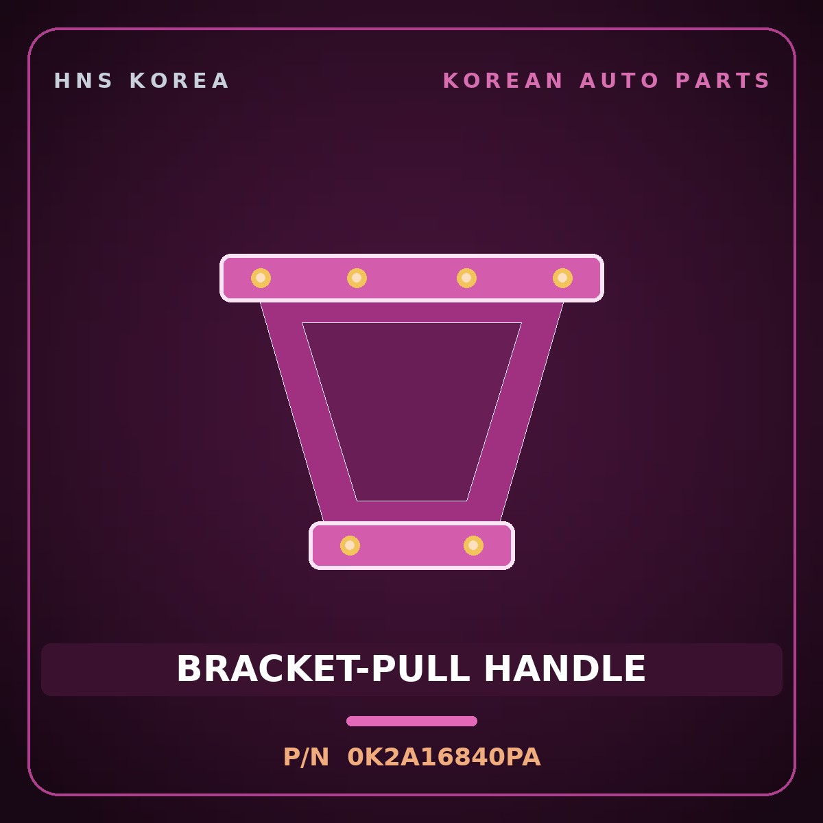 Genuine Mobis BRACKET-PULL HANDLE 0K2A16840PA for Bongo 1997 HNS Parts Korea