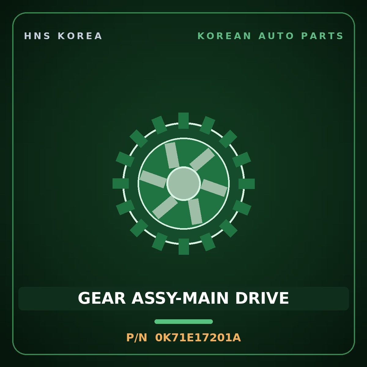 Genuine Mobis GEAR ASSY-MAIN DRIVE 0K71E17201A for Bongo 1996 HNS Parts Korea