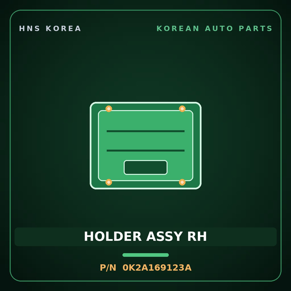 Genuine Mobis HOLDER ASSY RH 0K2A169123A for Cerato 1997 HNS Parts Korea