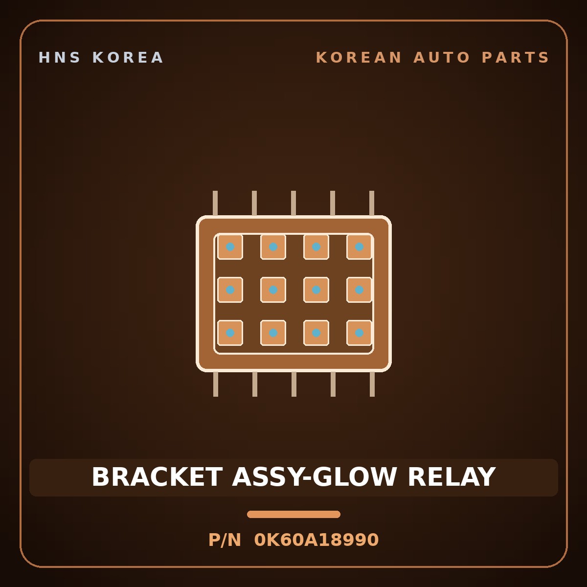 Genuine Mobis BRACKET ASSY-GLOW RELAY 0K60A18990 for Bongo 1997 HNS Parts Korea