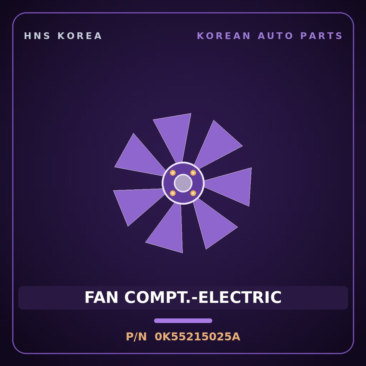 Genuine Mobis FAN COMPT.-ELECTRIC 0K55215025A for Carnival 1998 HNS Parts Korea