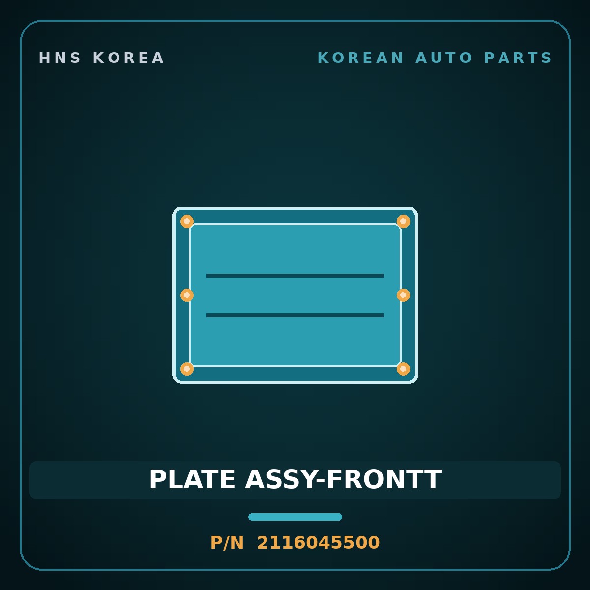 Genuine Mobis PLATE ASSY-FRONTT 2116045500 for County 2004 HNS Parts Korea