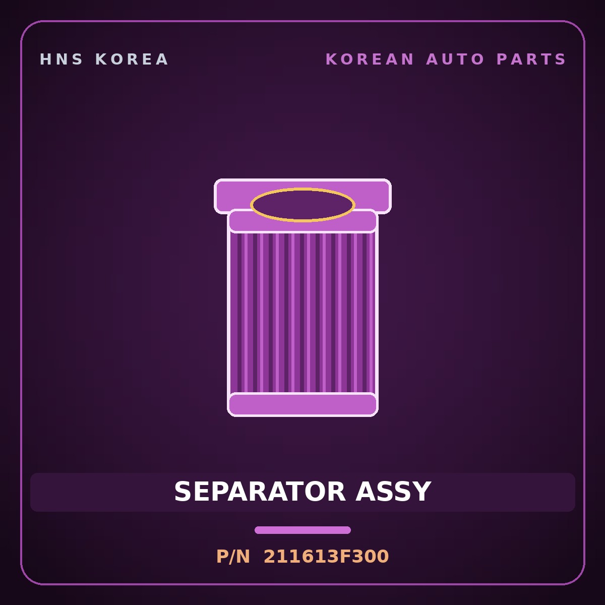 Genuine Mobis SEPARATOR ASSY 211613F300 for Equus 2007 HNS Parts Korea
