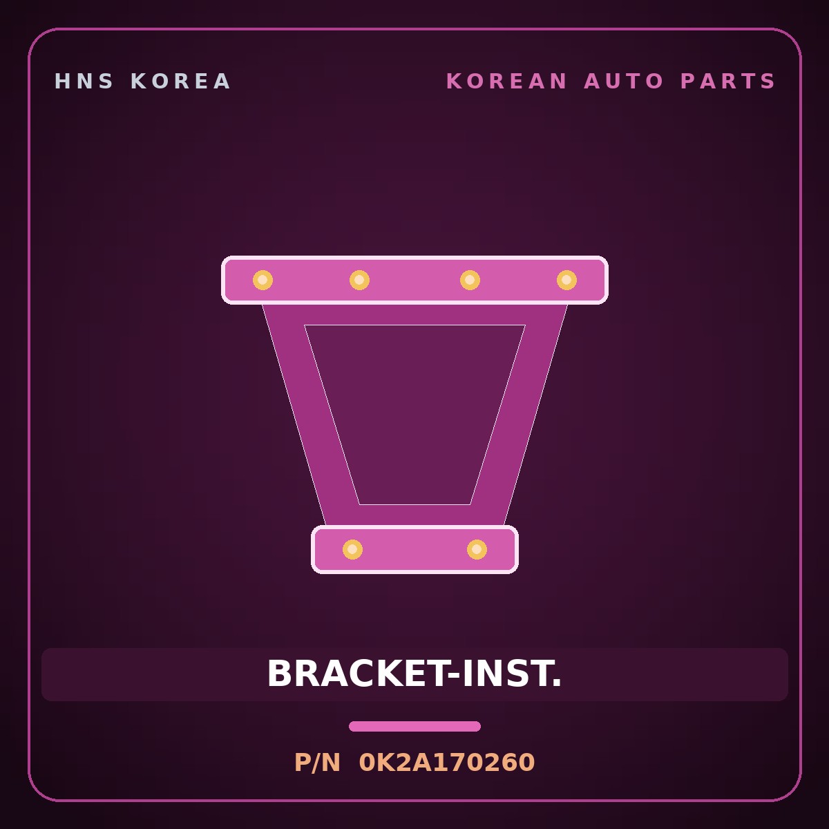 Genuine Mobis BRACKET-INST. 0K2A170260 for Cerato 1997 HNS Parts Korea