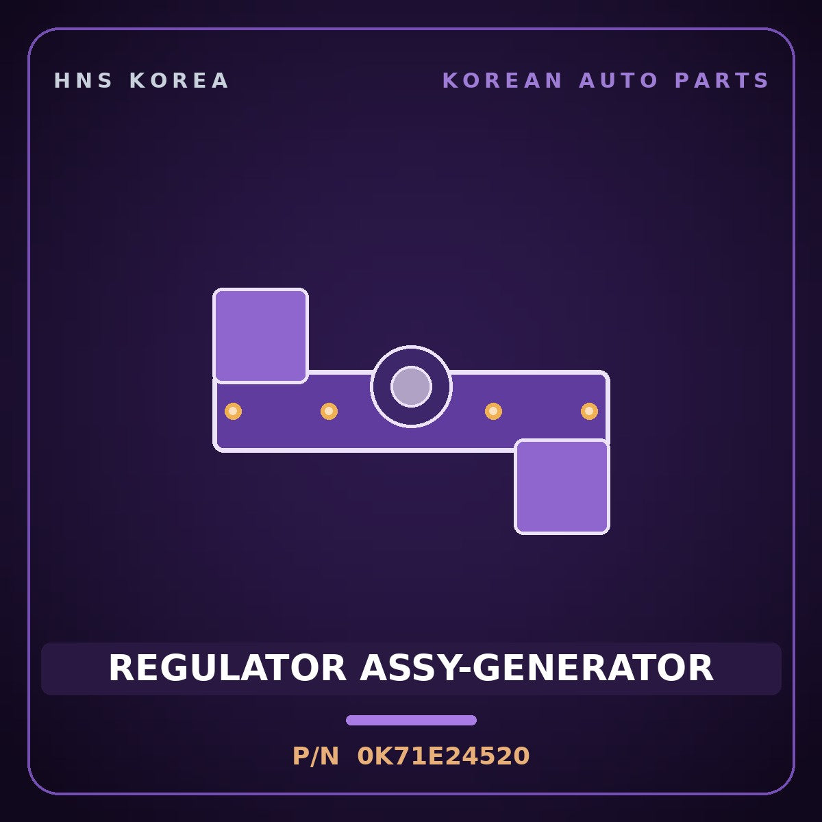 Genuine Mobis REGULATOR ASSY-GENERATOR 0K71E24520 for Bongo 1997 HNS Parts Korea