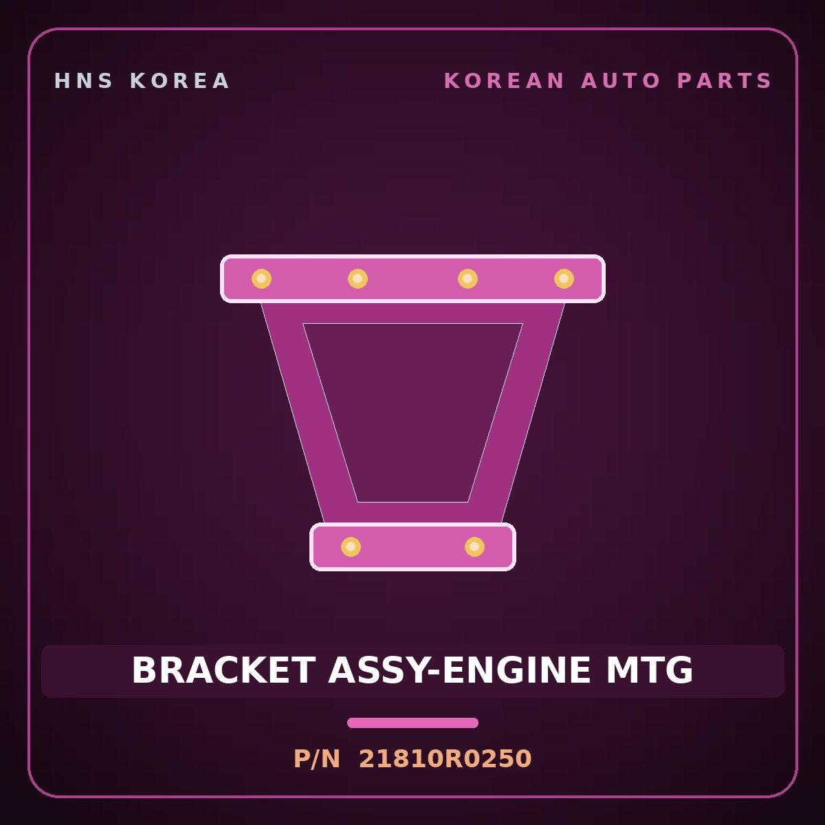 Genuine Mobis BRACKET ASSY-ENGINE MTG 21810R0250 for Carnival 2024 HNS Parts Korea