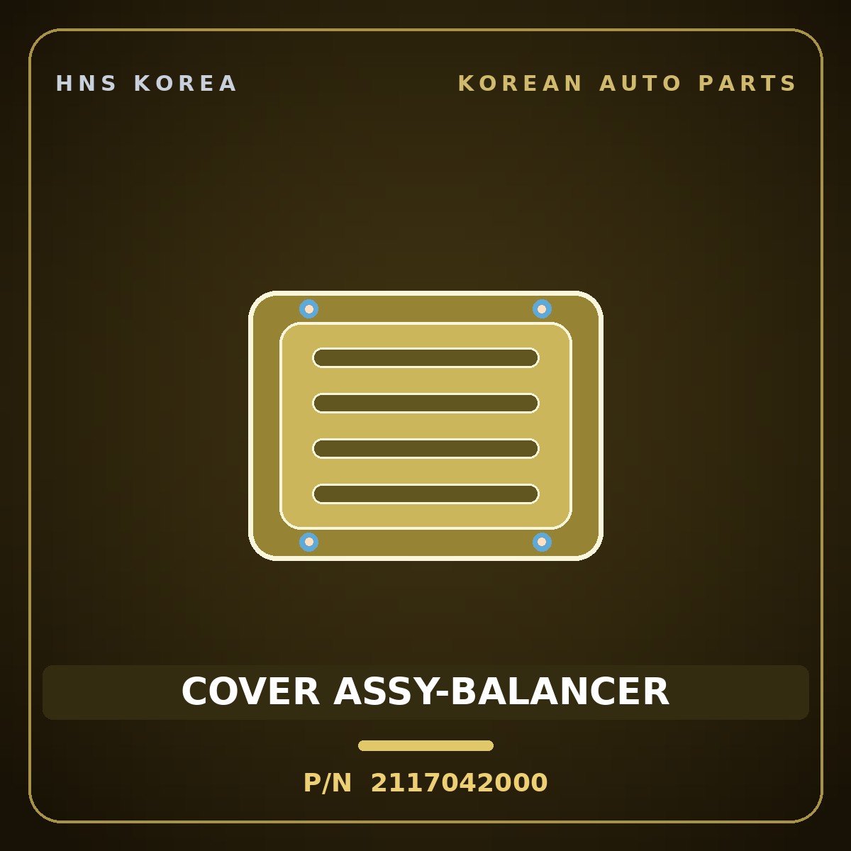 Genuine Mobis COVER ASSY-BALANCER 2117042000 for Bongo 1998 HNS Parts Korea