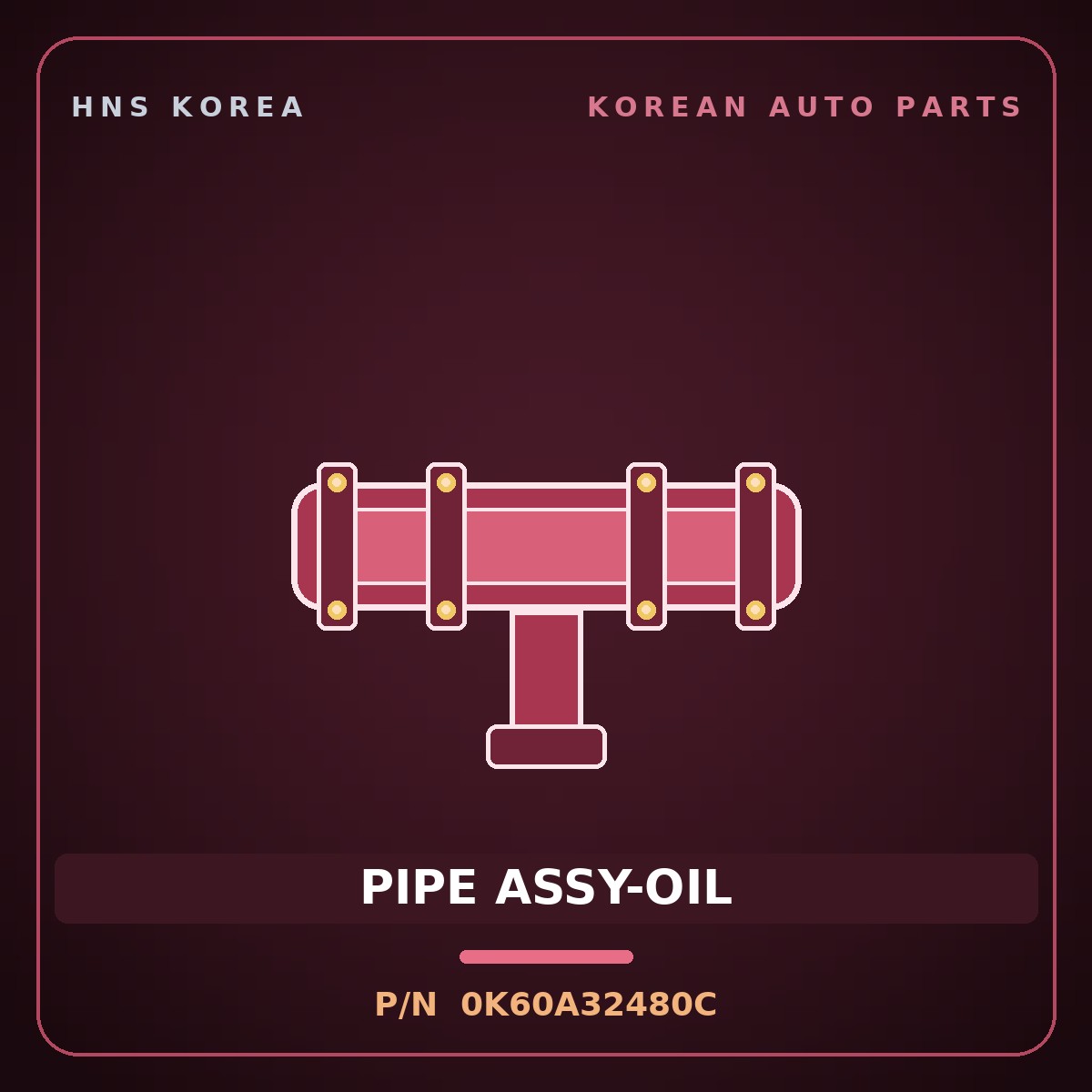 Genuine Mobis PIPE ASSY-OIL 0K60A32480C for Bongo 1997 HNS Parts Korea