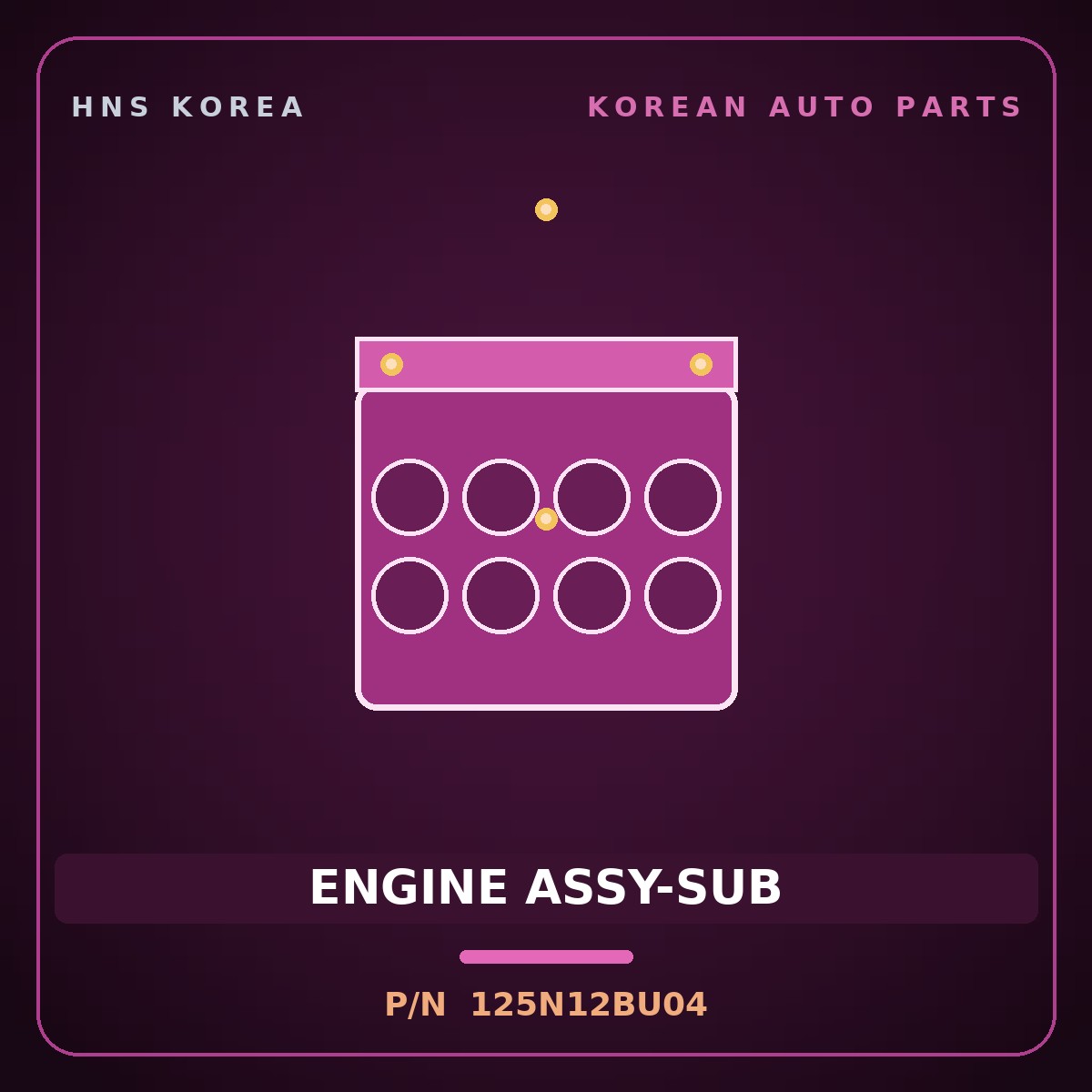 Genuine Mobis ENGINE ASSY-SUB 125N12BU04 for Elantra 2016 HNS Parts Korea