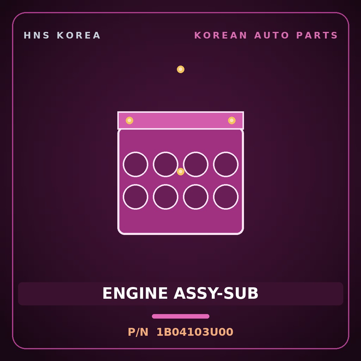 Genuine Mobis ENGINE ASSY-SUB 1B04103U00 for Avante 2016 HNS Parts Korea