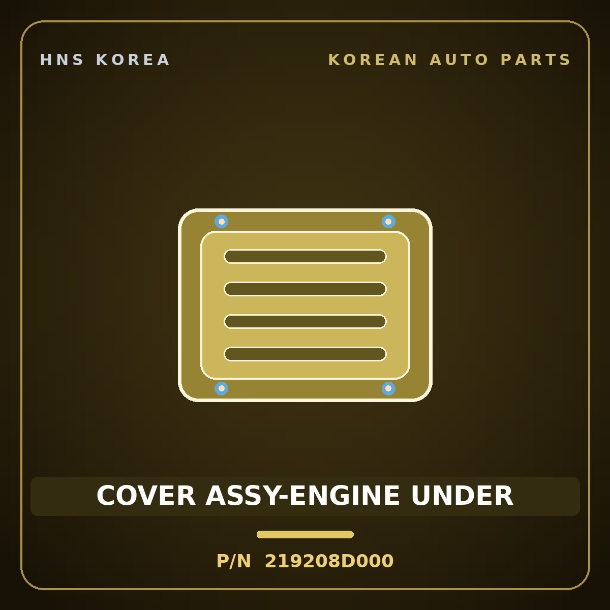 Genuine Mobis COVER ASSY-ENGINE UNDER 219208D000 for Express 2006 HNS Parts Korea