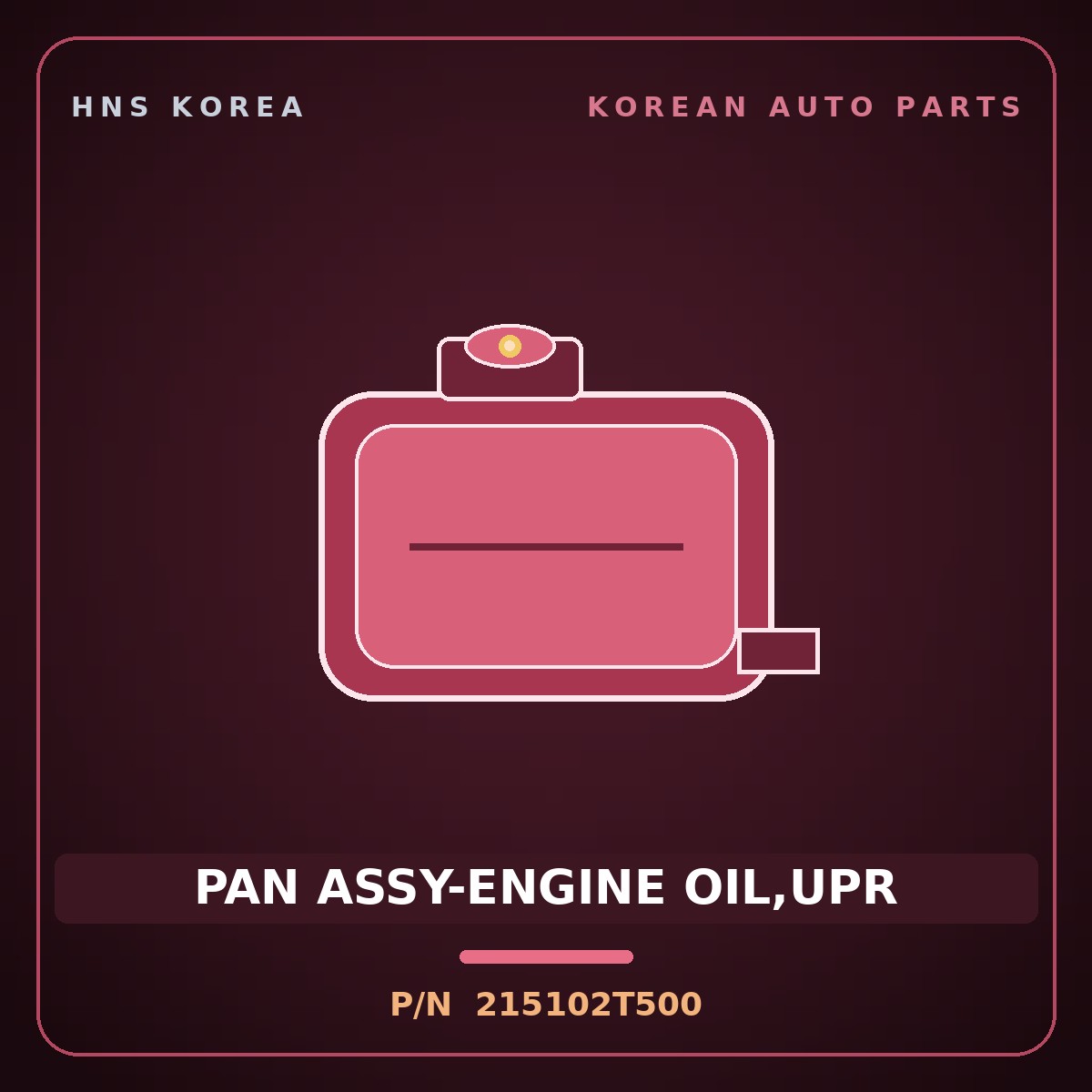 Genuine Mobis PAN ASSY-ENGINE OIL,UPR 215102T500 for Bongo 2020 HNS Parts Korea