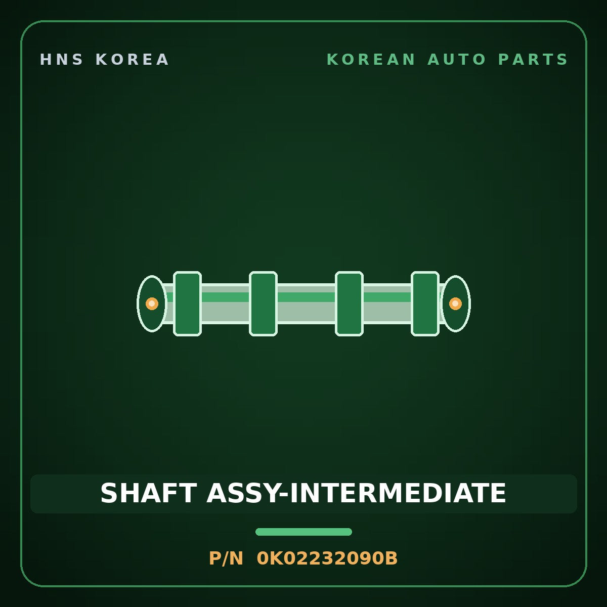 Genuine Mobis SHAFT ASSY-INTERMEDIATE 0K02232090B for Sportage 2000 HNS Parts Korea