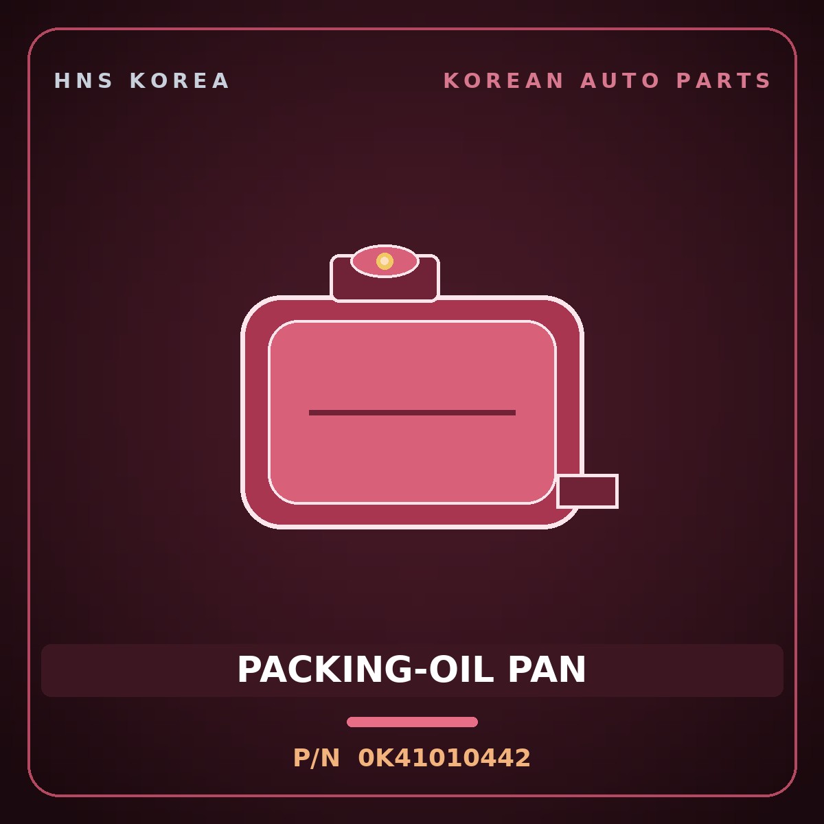 Genuine Mobis PACKING-OIL PAN 0K41010442 for Frontier 1995 HNS Parts Korea