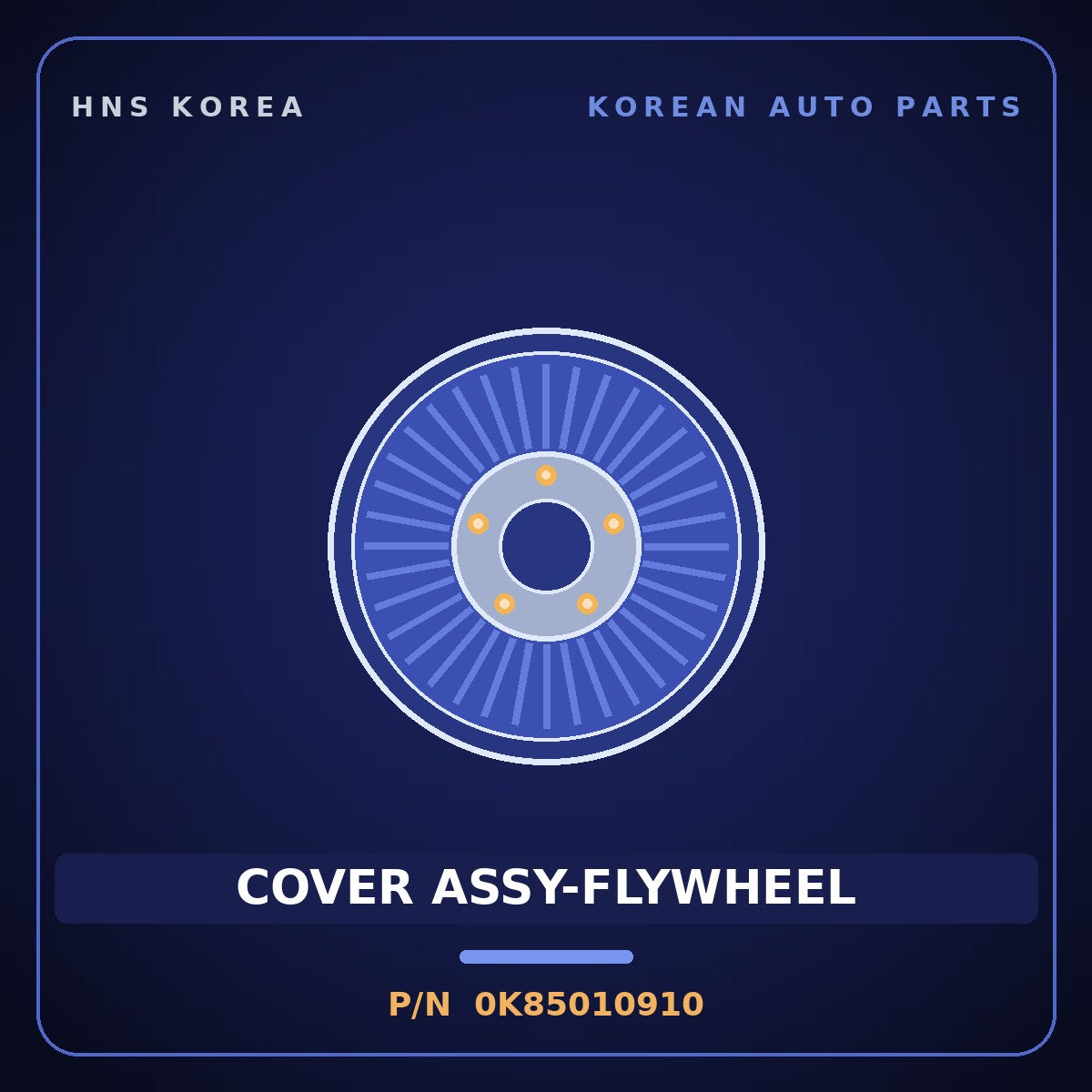 Genuine Mobis COVER ASSY-FLYWHEEL 0K85010910 for Rhino 1995 HNS Parts Korea